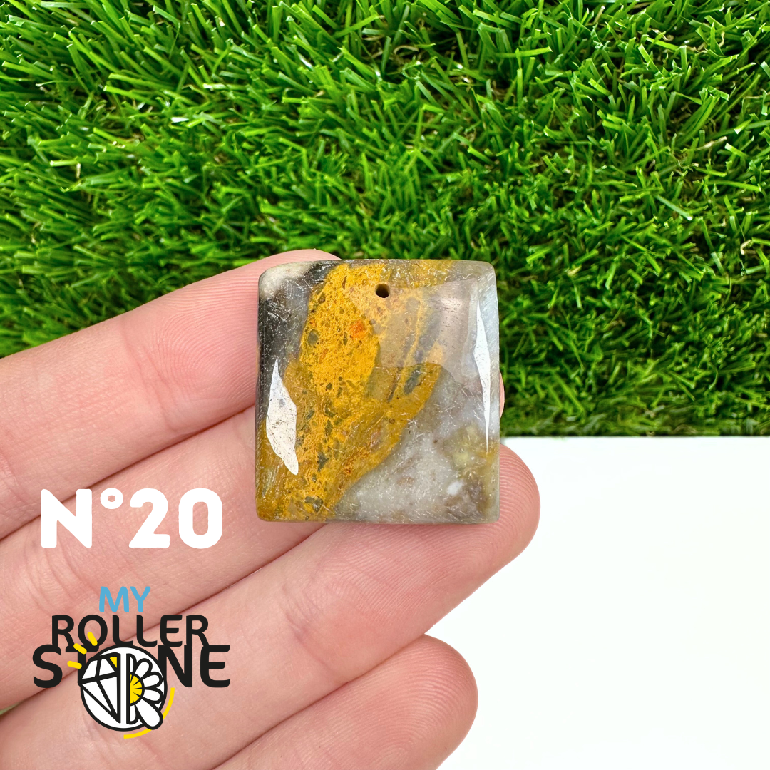 Pendentif Jaspe Bumblebee Néo 5A Percé