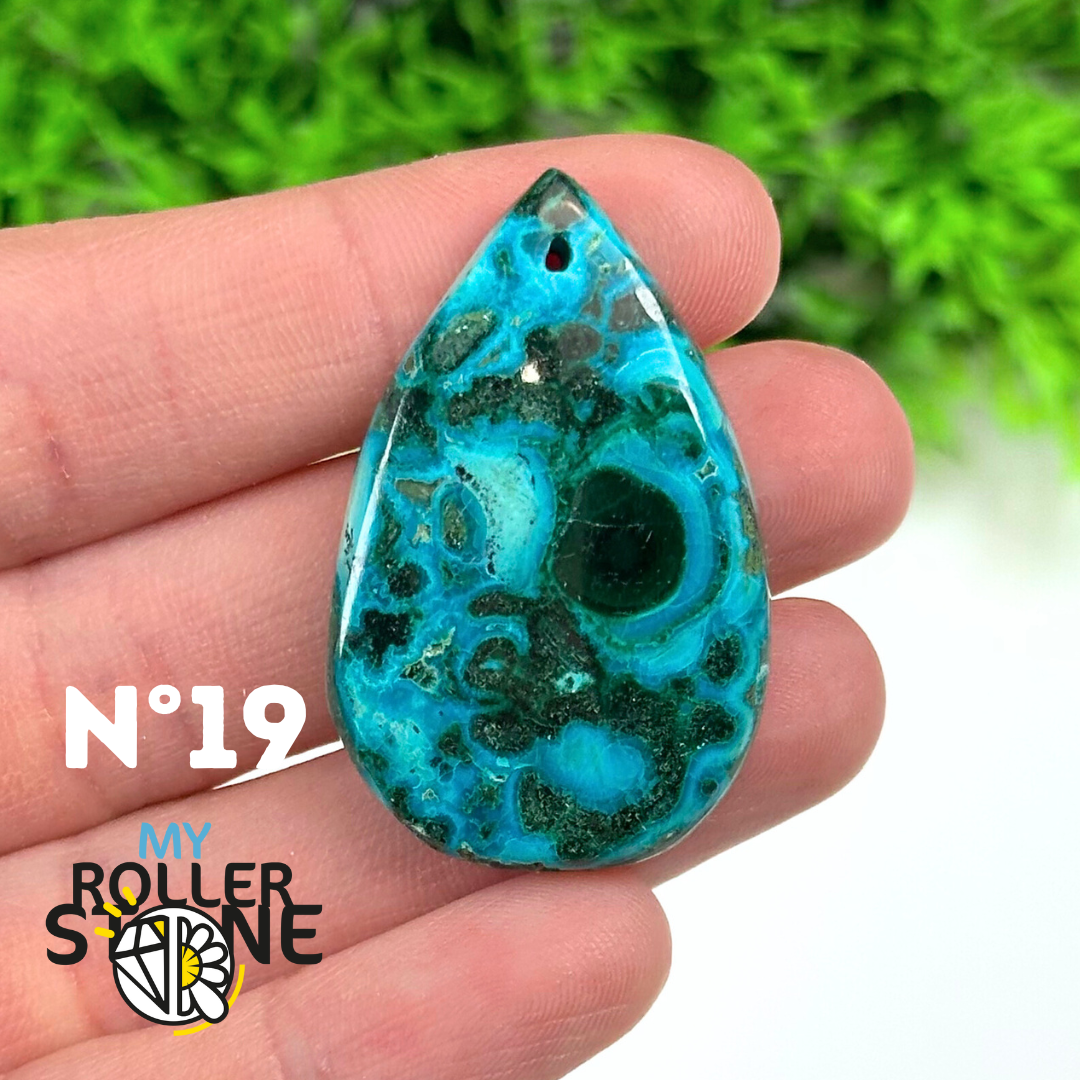 Pendentif Percé Malachite Chrysocolle 5A