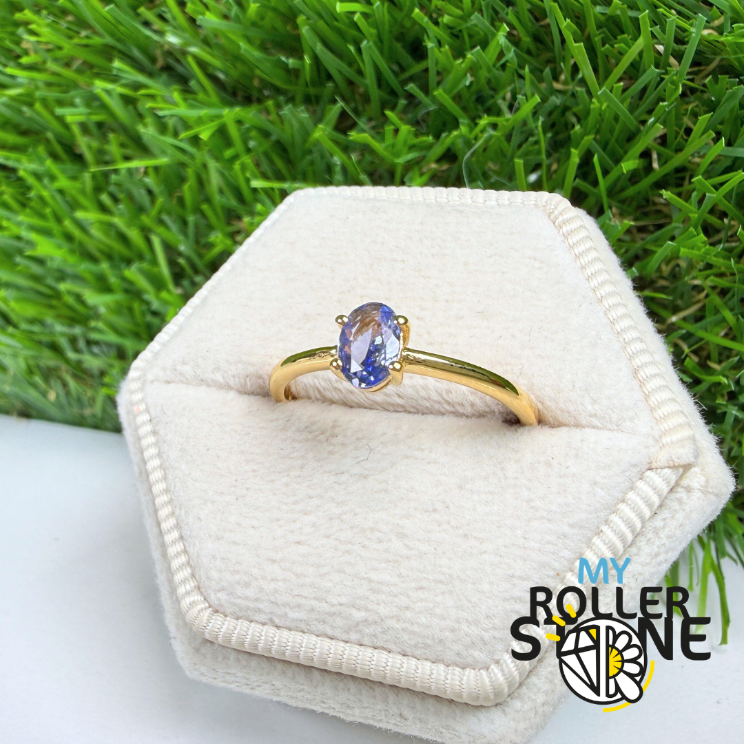 Bague Argent 925 plaqué or Tanzanite 5 tailles #RBC309G-TZF