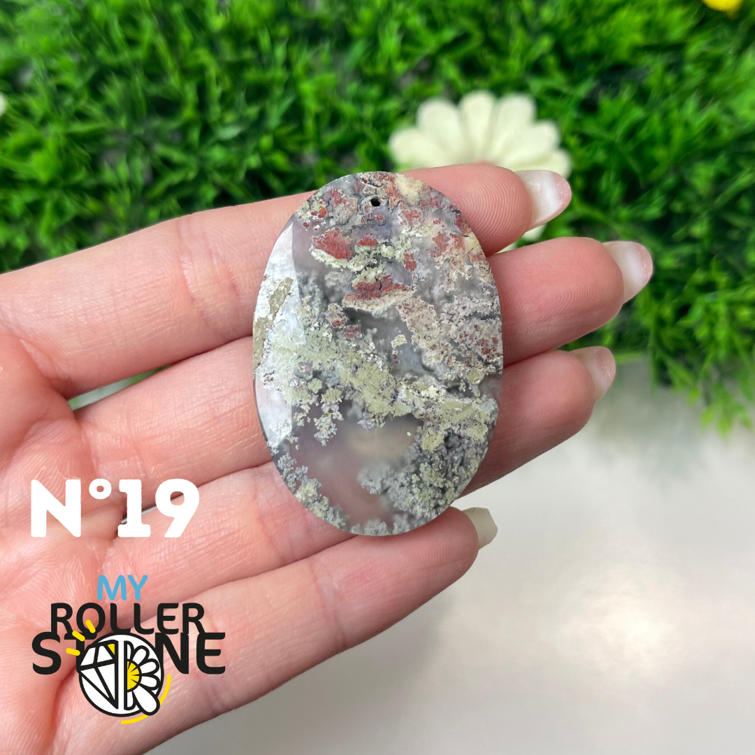 Pendentif Agate Mousse Indonésienne 5A Percé