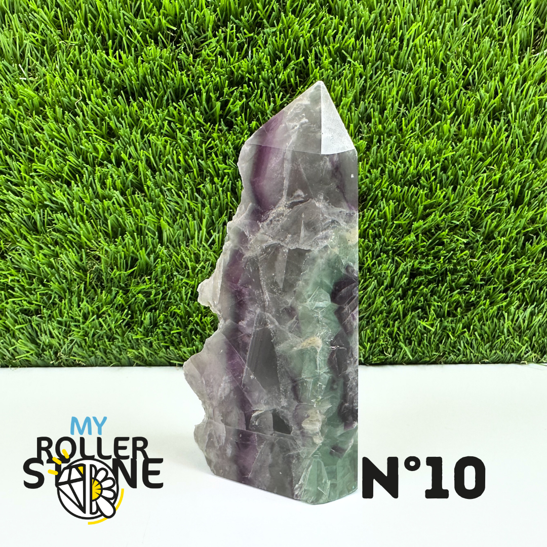 Pointes Pierre Rectangulaire Fluorite Arc-en-Ciel