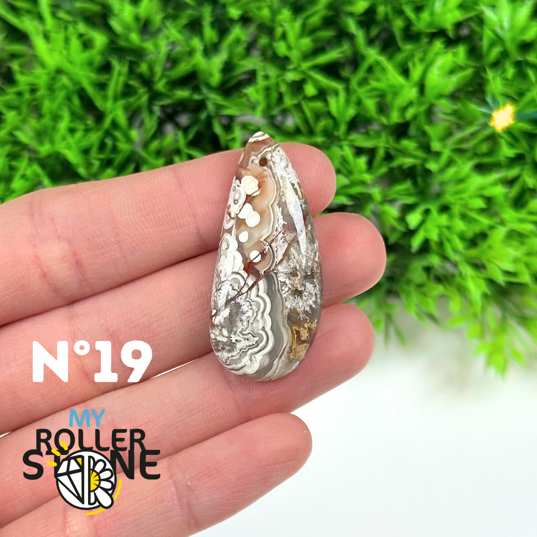 Pendentif Percé Agate Mexicaine 5A