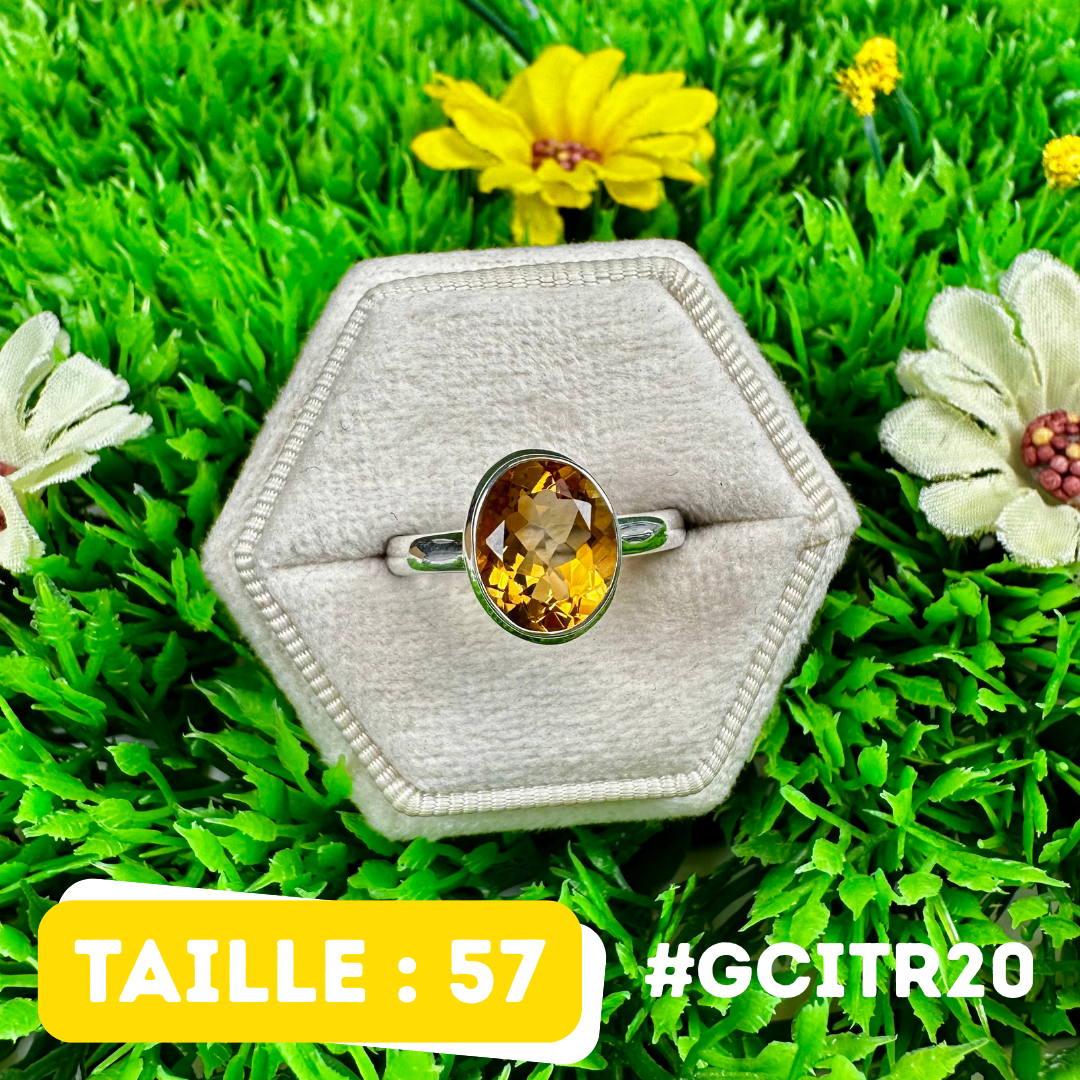 Bague Citrine Argent 925 #GCITR20