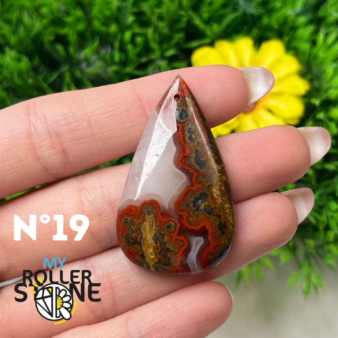 Pendentif Agate Marocaine 5A percé