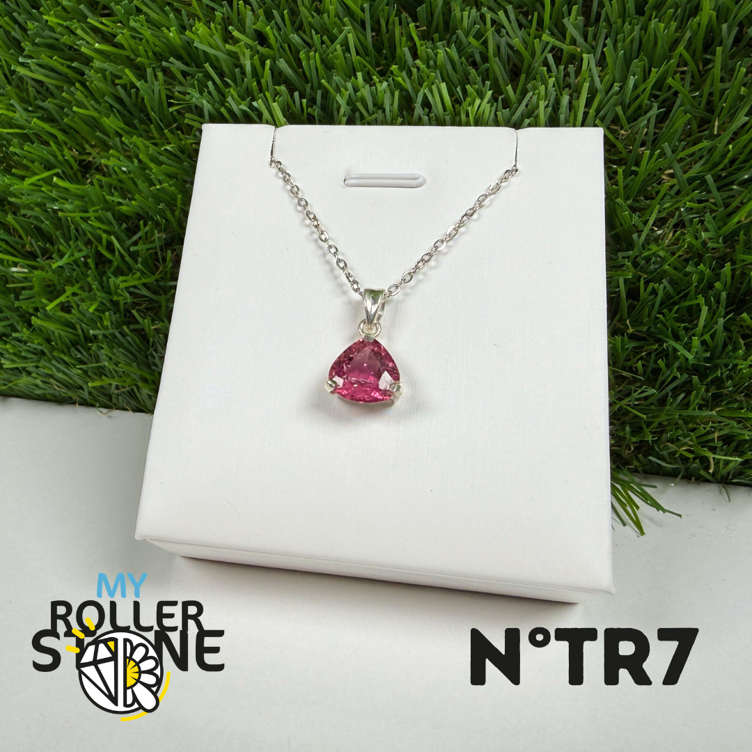 Pendentif Tourmaline Rose (Rubellite) – Argent 925- #7