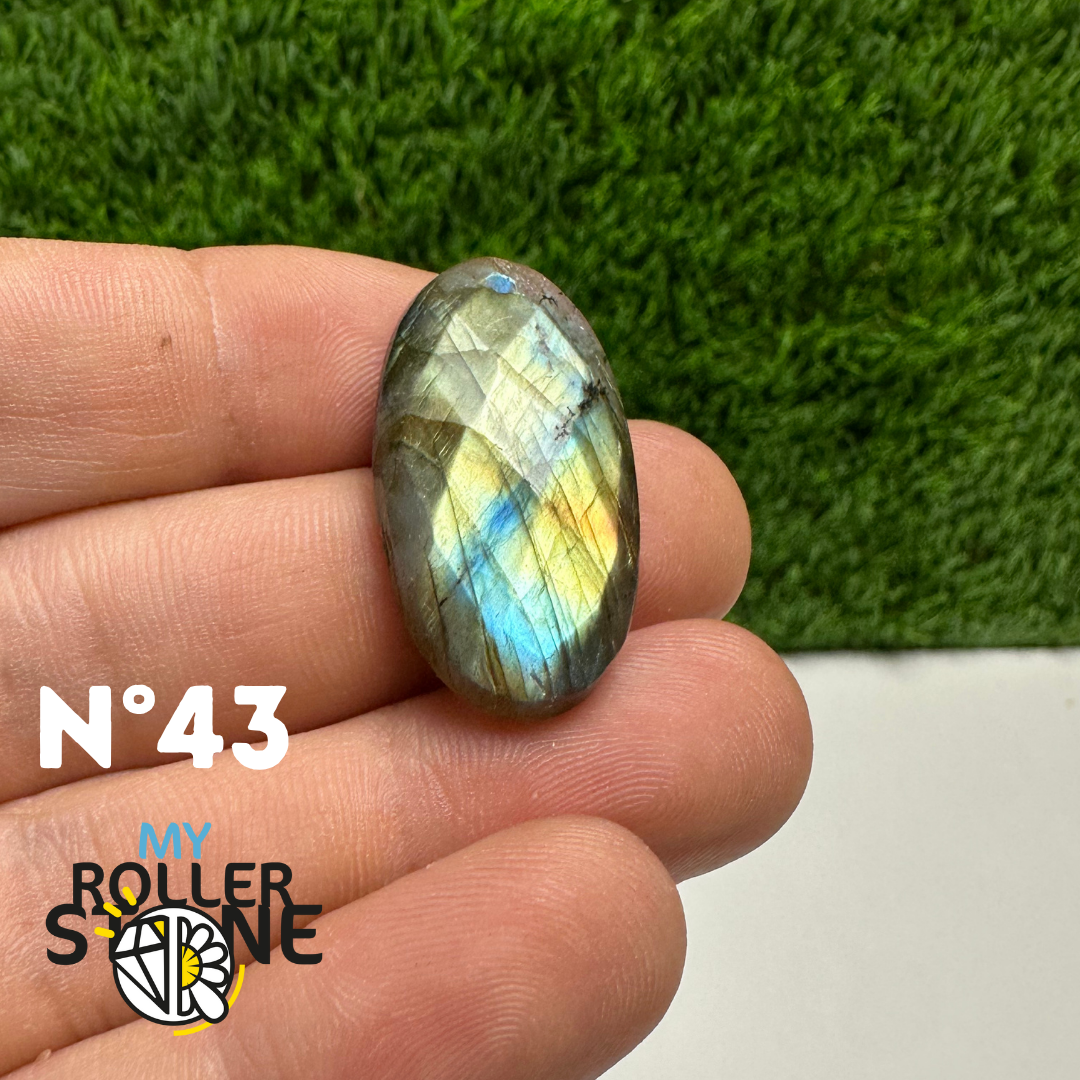 Cabochon Labradorite forme Libre Facettée