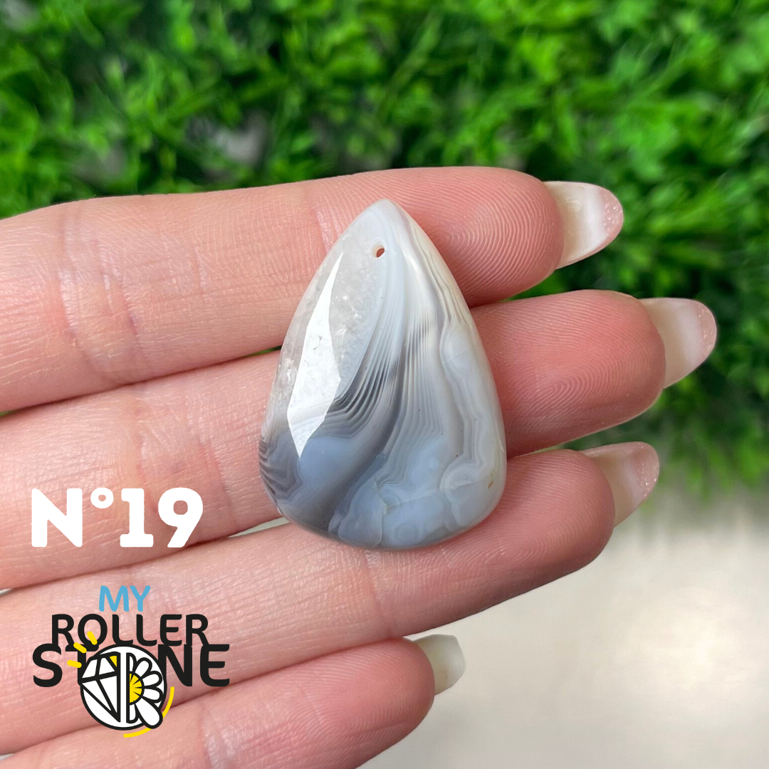 Pendentif Agate du Botswana 5A percé