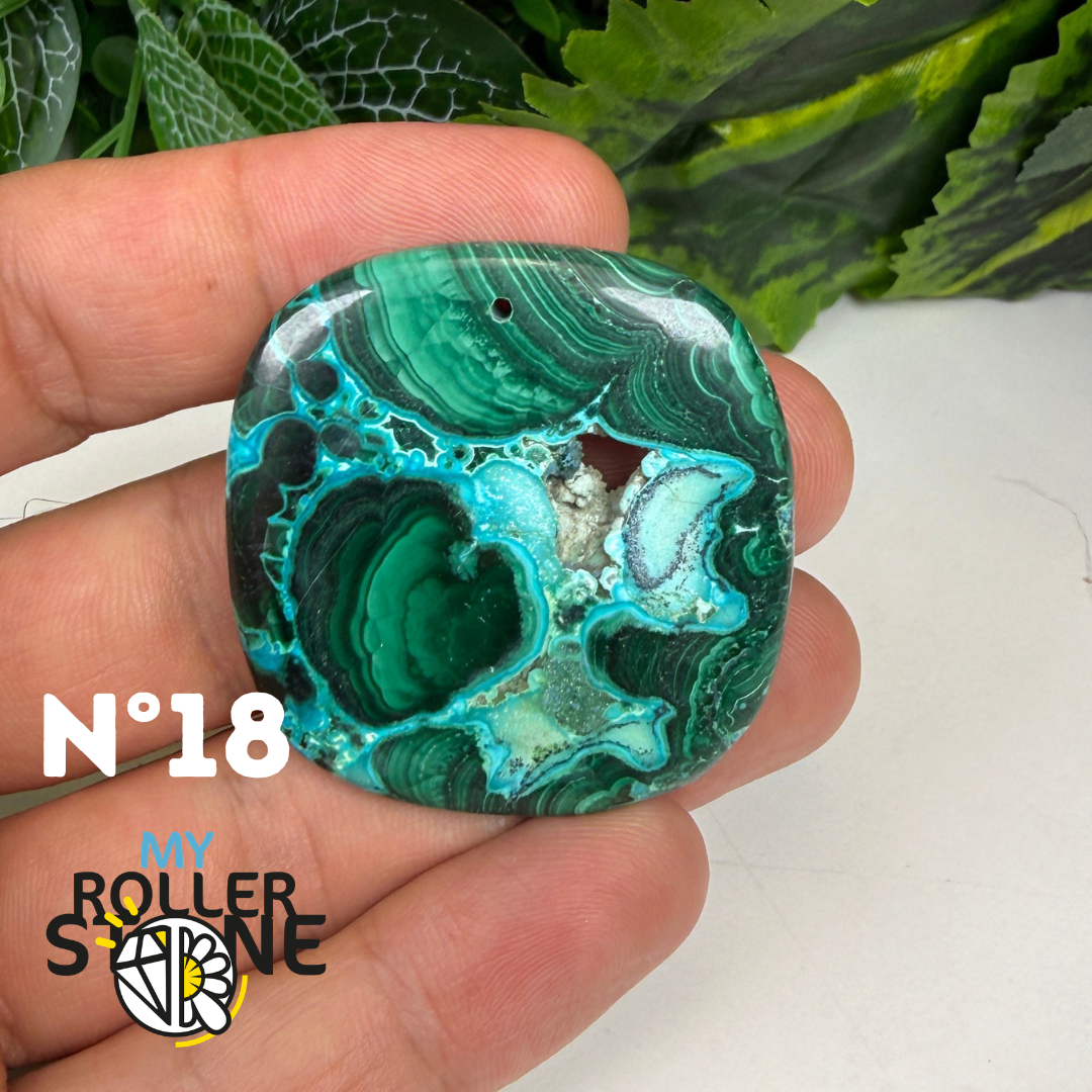 Pendentif Malachite Chrysocolle Percé 5A