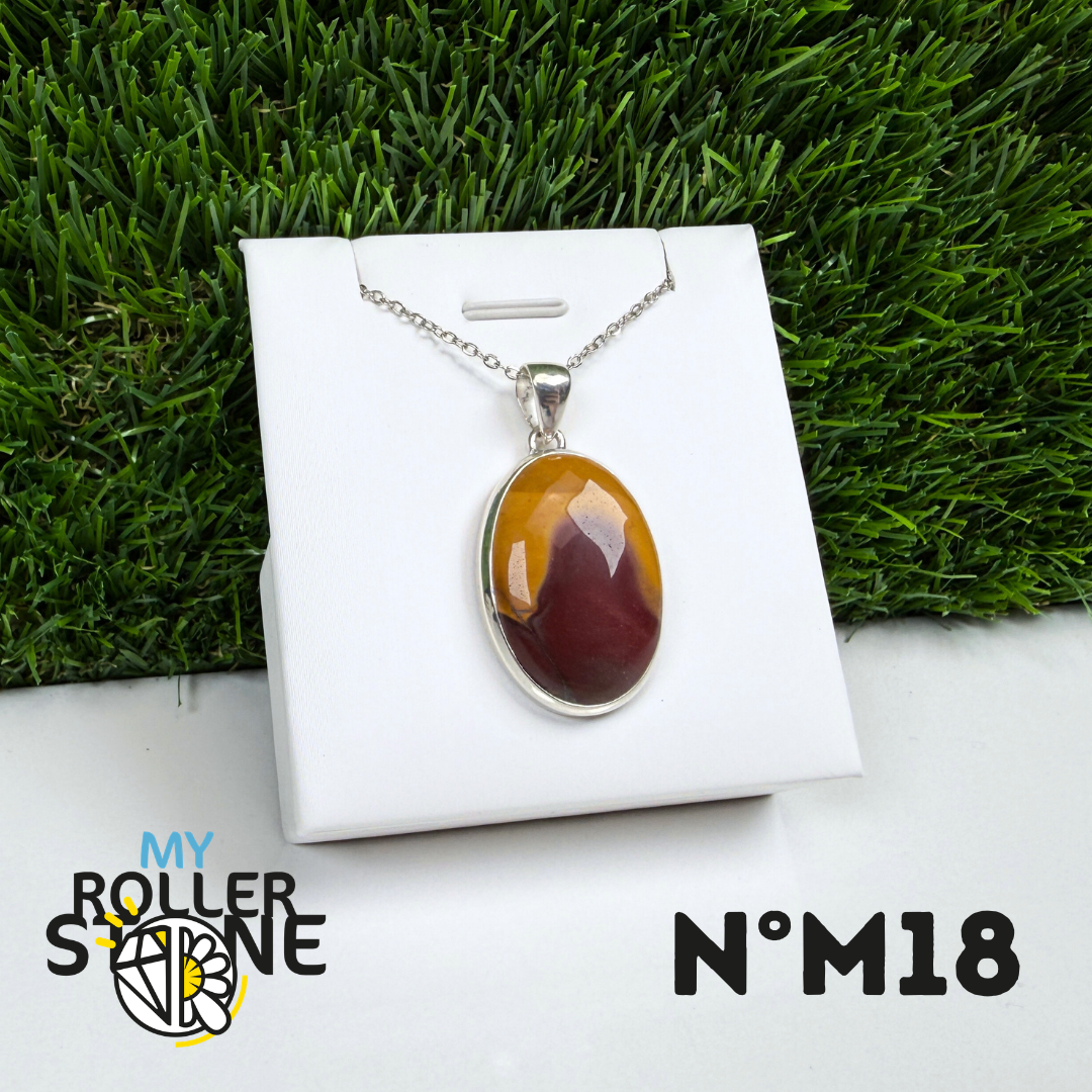 Pendentif Argent Jaspe Mookaïte #18
