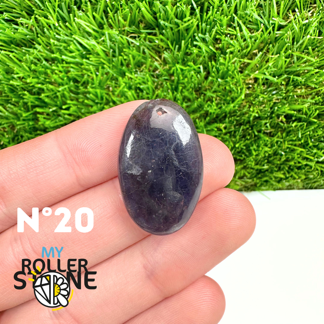 Pendentif Percé Iolite et Pierre de Soleil 5A