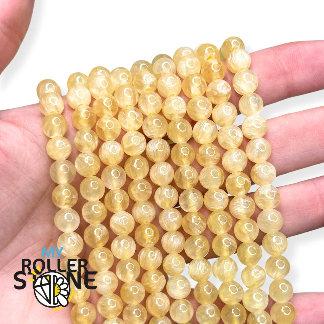 Perle Calcite Jaune 6 MM