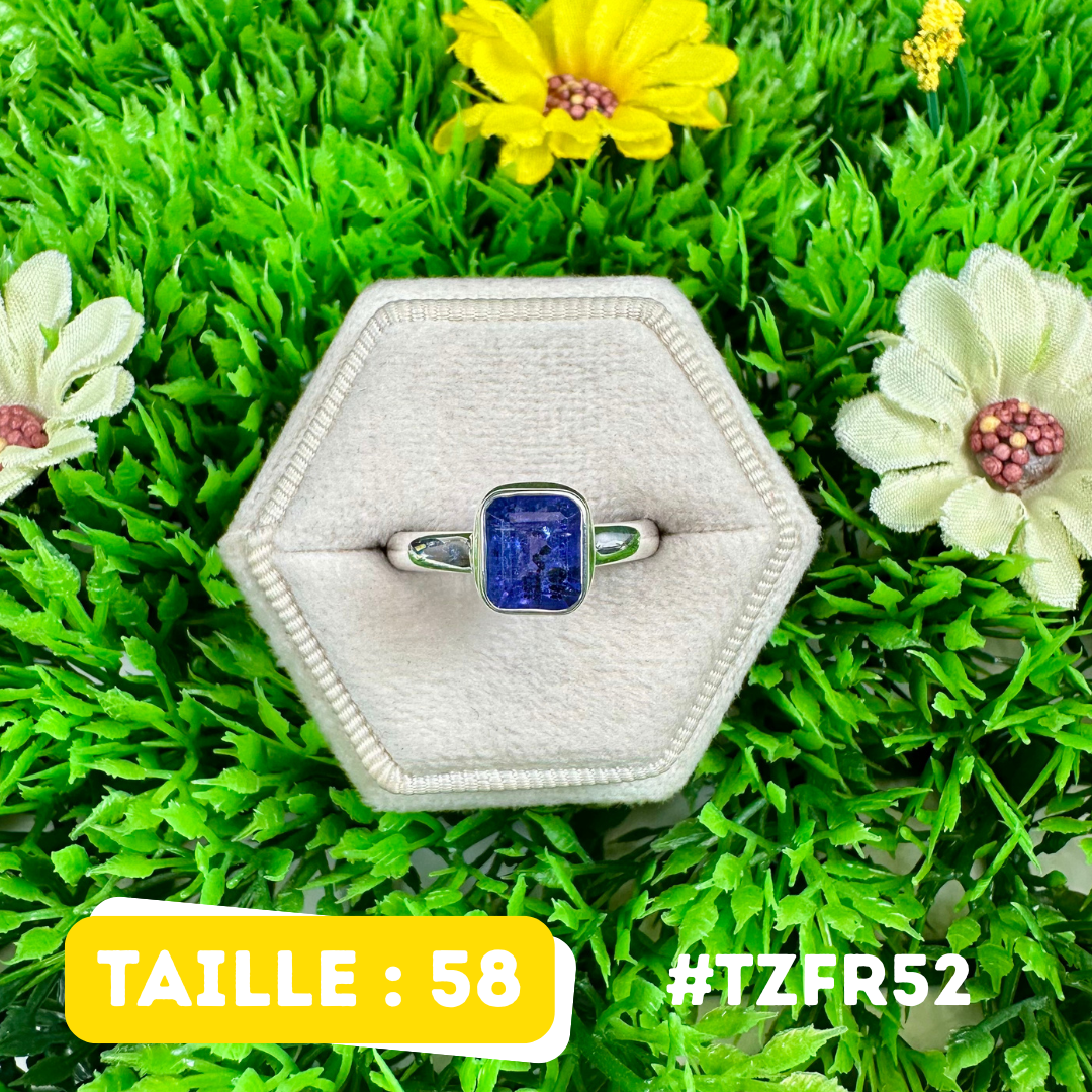 Bague Tanzanite Facettée Argent 925 #TZFR52
