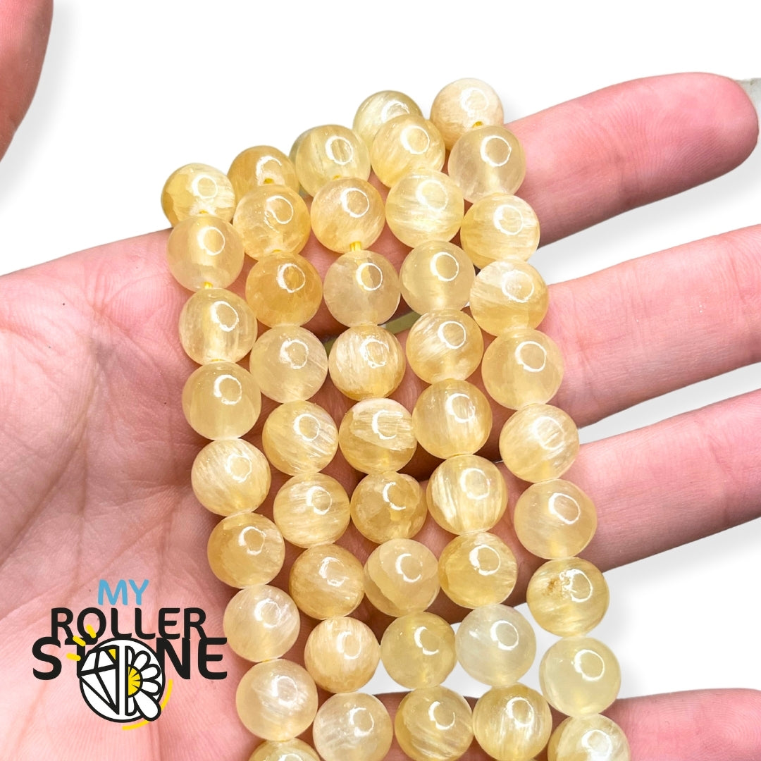 Perle Calcite Jaune 8 MM