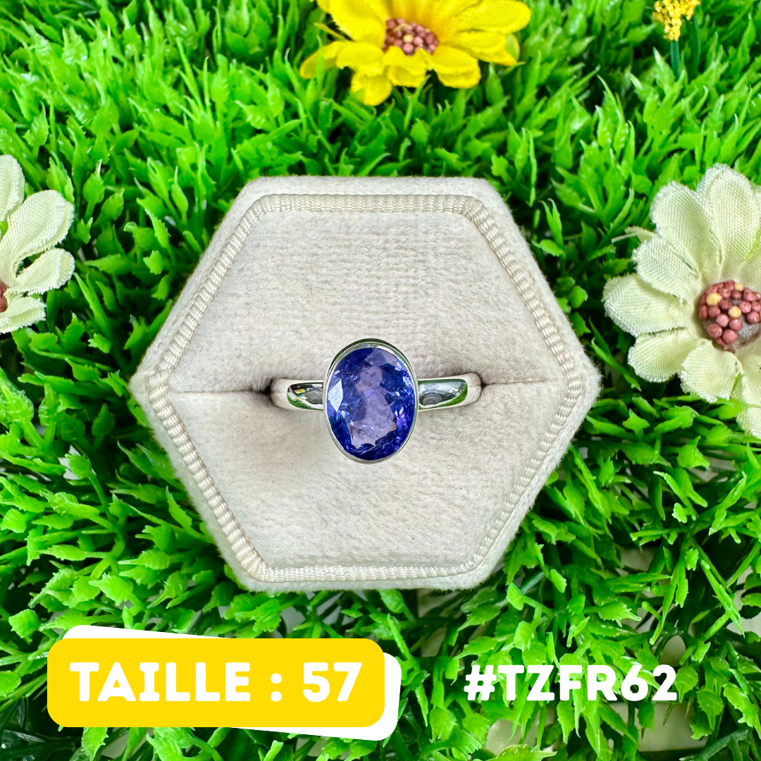 Bague Tanzanite Facettée Argent 925 #TZFR62