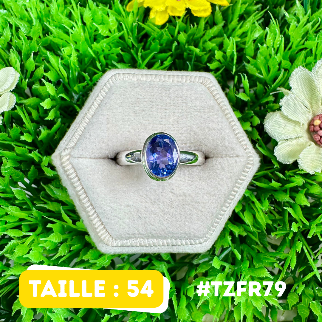 Bague Tanzanite Facettée Argent 925 #TZFR79