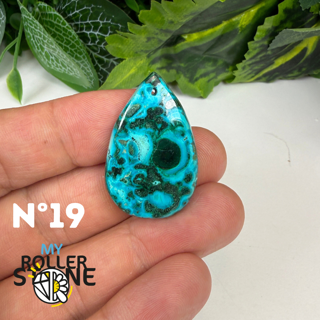Pendentif Malachite Chrysocolle Percé 5A