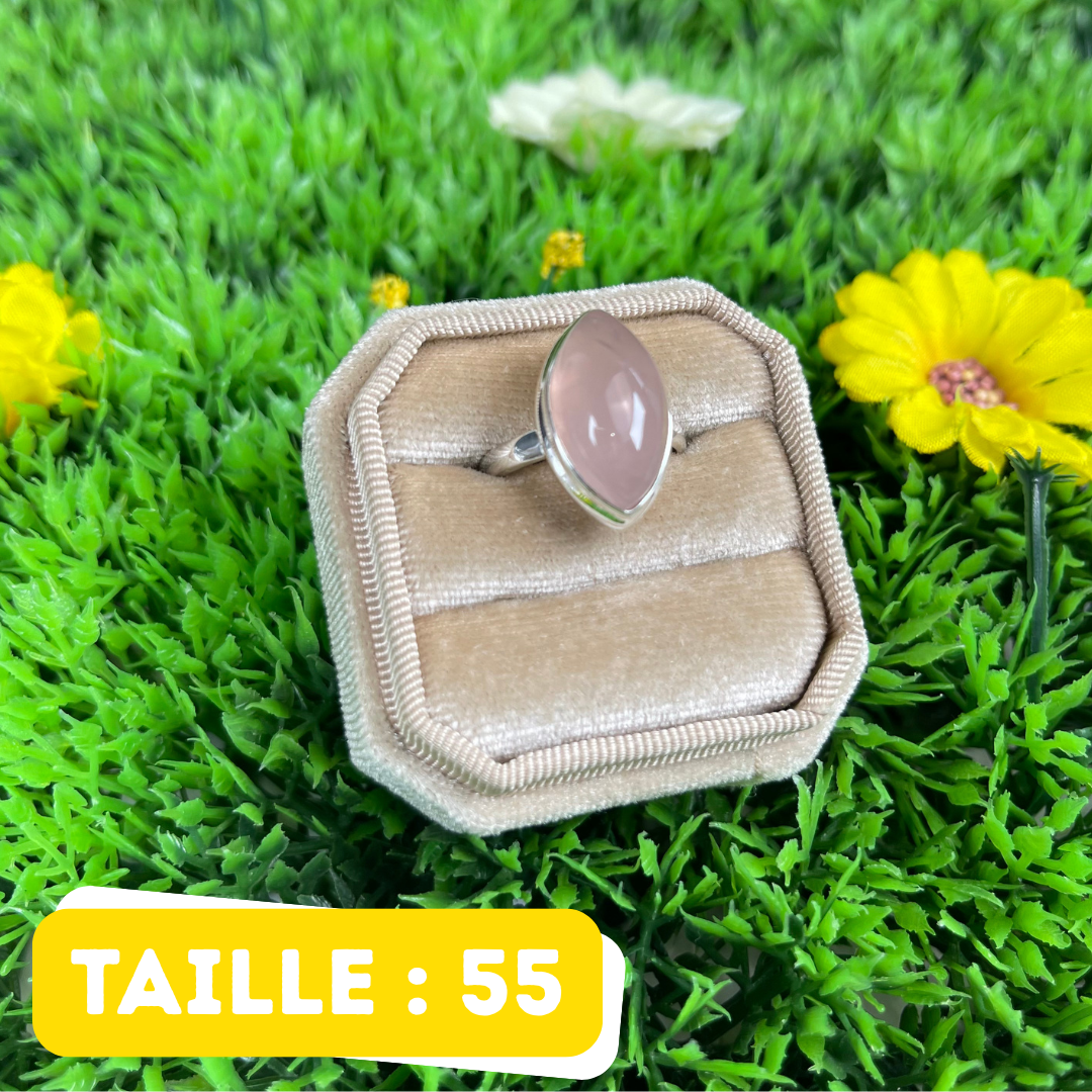 Bague Argent en Quartz rose #121