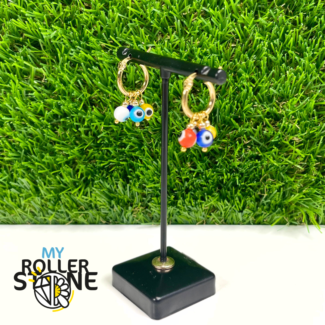 Boucles D'Oreilles Créoles œil Turc En Acier Inoxydable