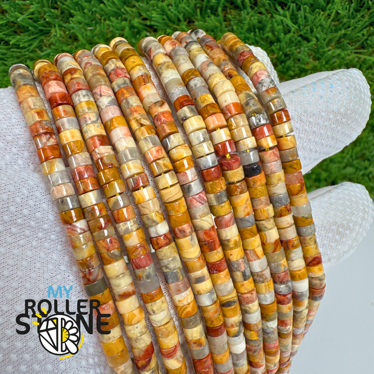 Perle Heishi Agate crasy Dentelle