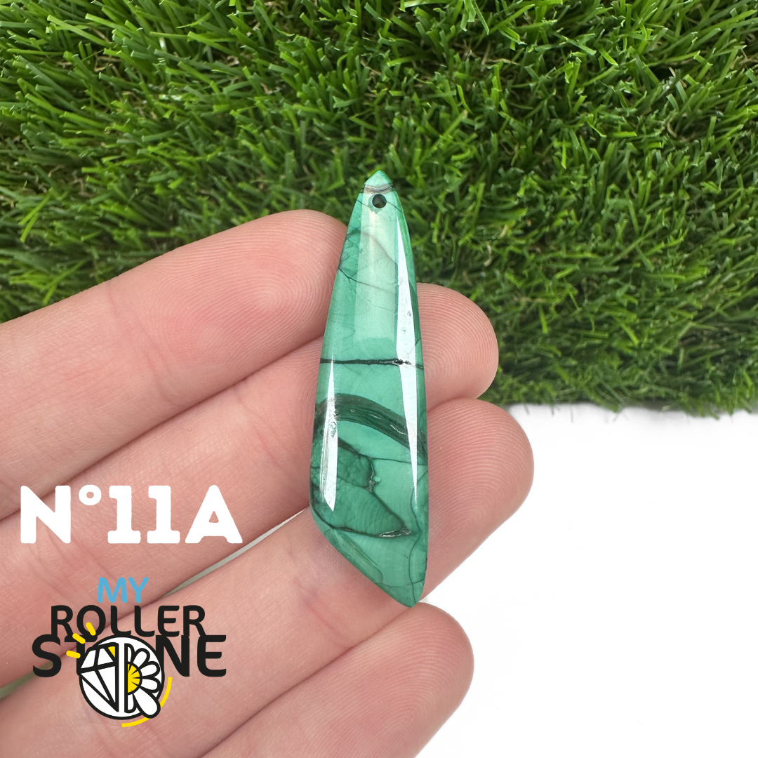 Pendentif Percée Malachite Goutte