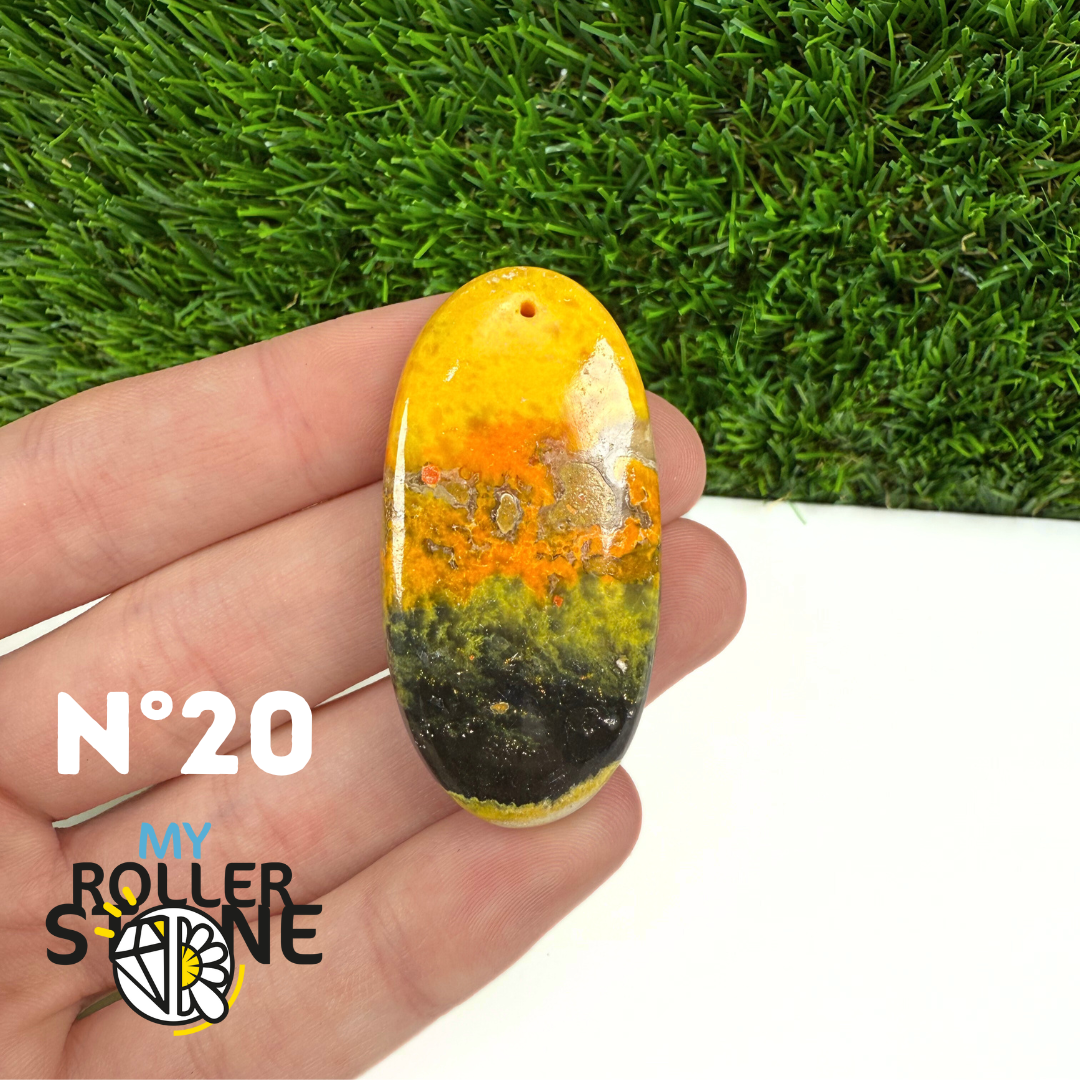 Pendentif Jaspe Bumblebee 5A Percé 5A