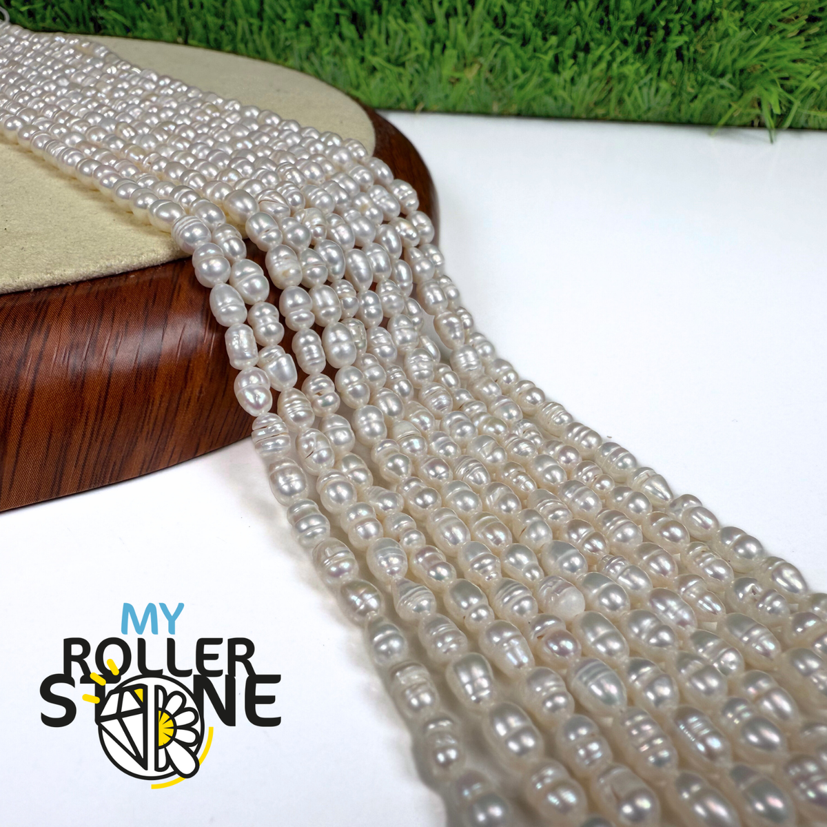 Perles d'eau douce naturelles rainurées de 6 mm