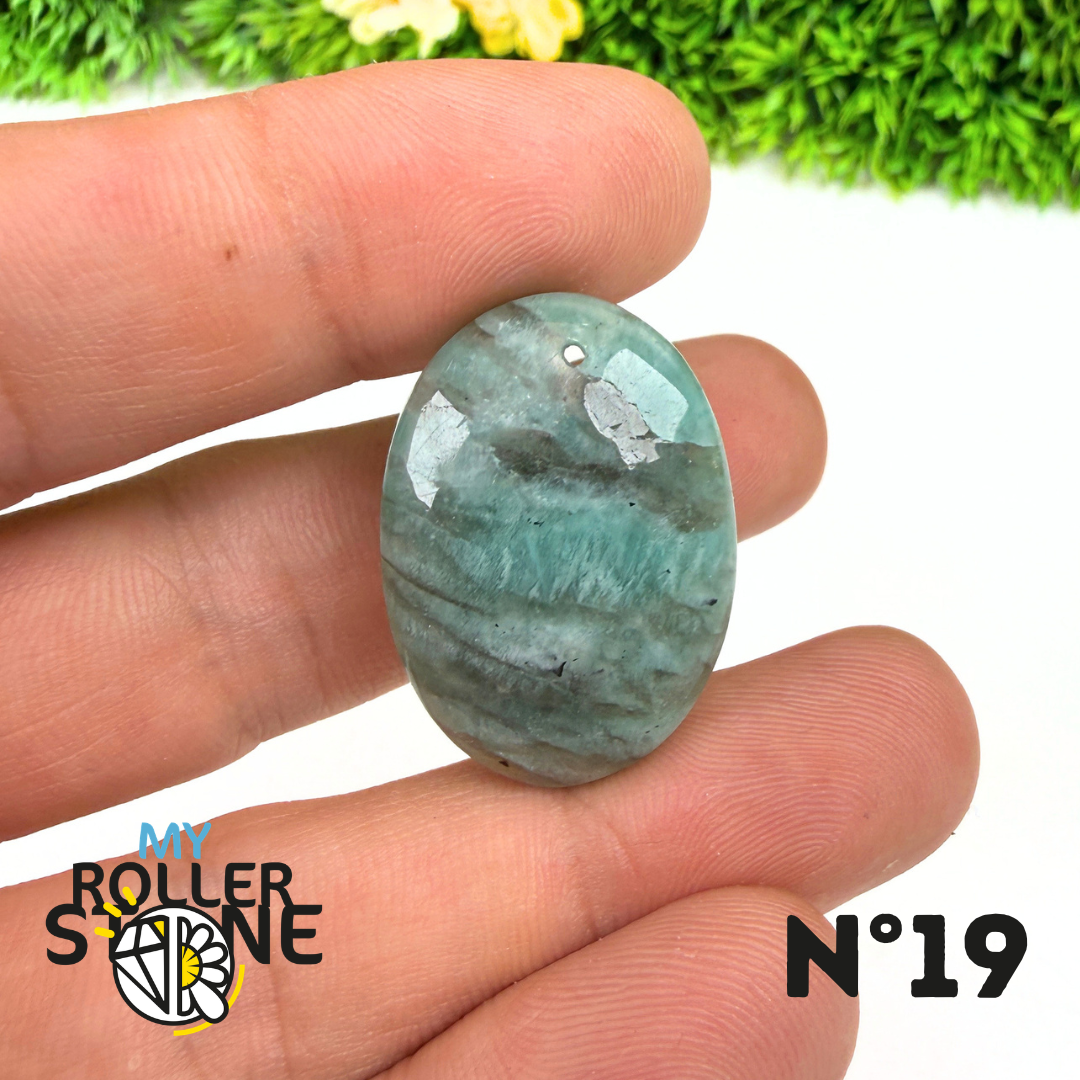 Pendentif Percé Amazonite et Quartz Fumé (Rare)