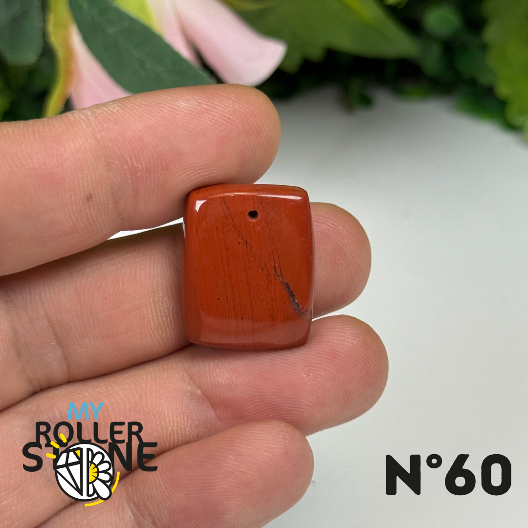 Pendentif Jaspe rouge 5A Percé