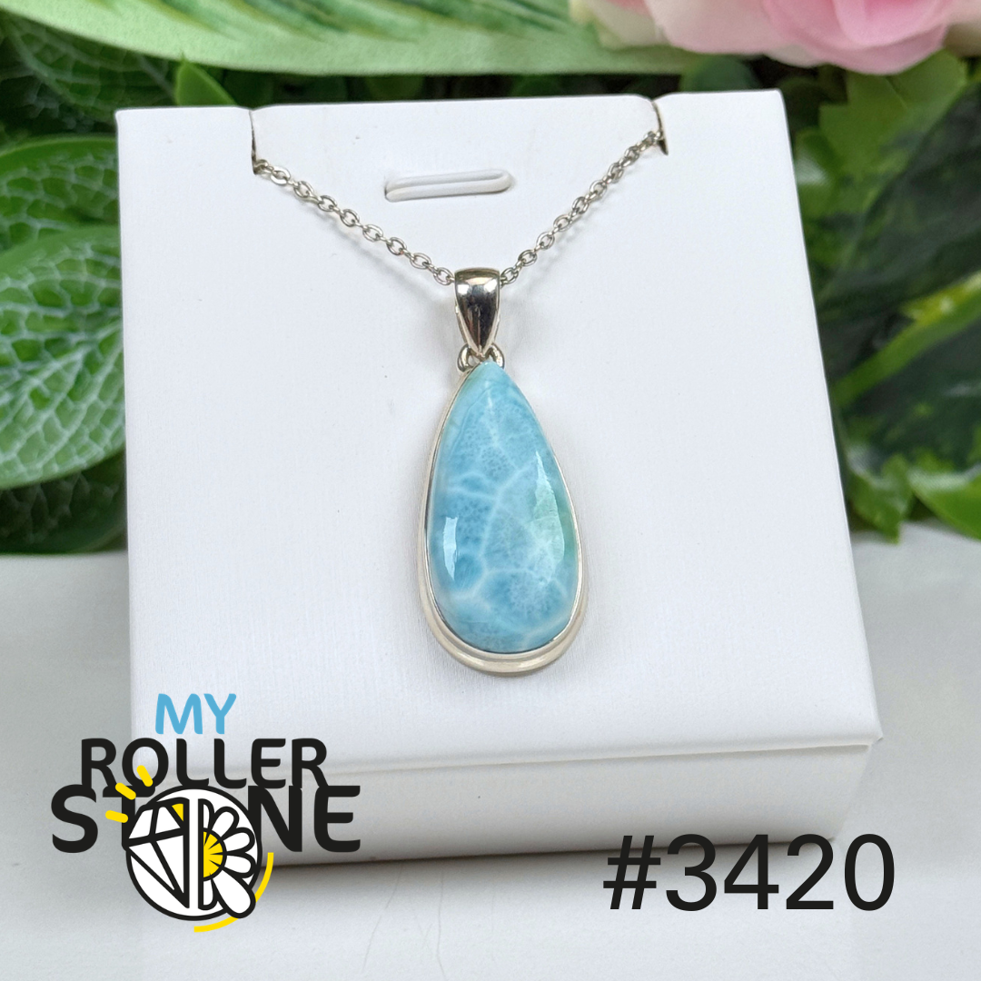 Pendentif argent larimar #3420