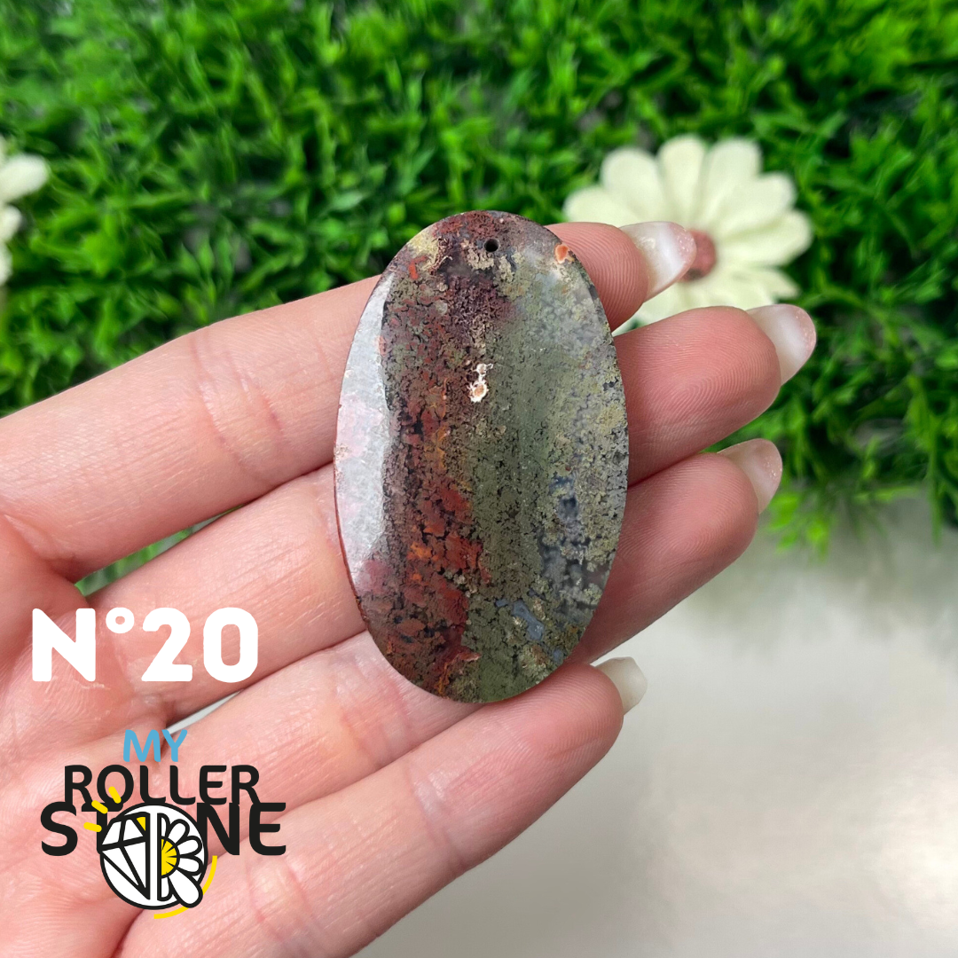 Pendentif Agate Mousse Indonésienne 5A Percé