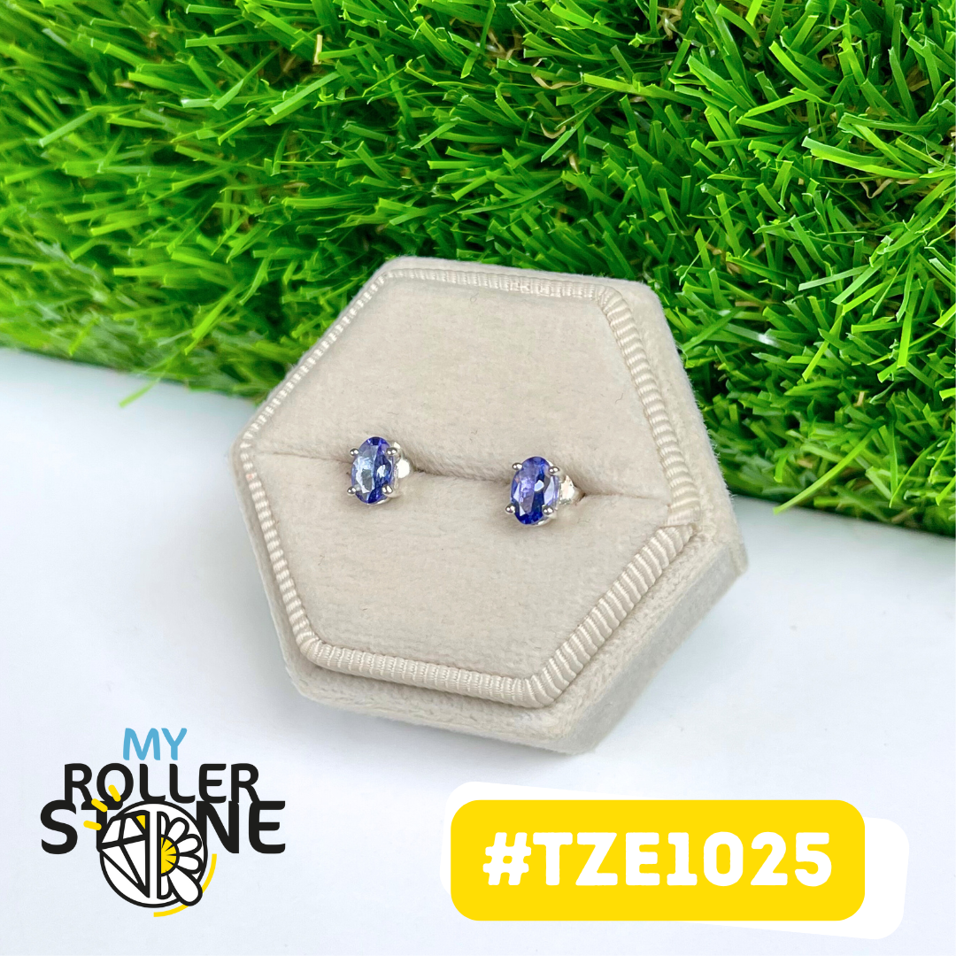 Boucles d'Oreilles Argent 925 Tanzanite  #TZE1025