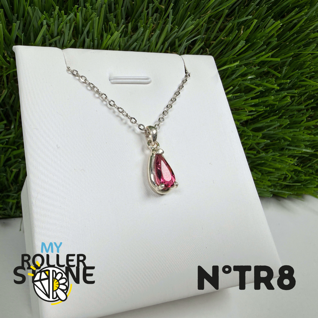 Pendentif Tourmaline Rose (Rubellite) – Argent 925- #8