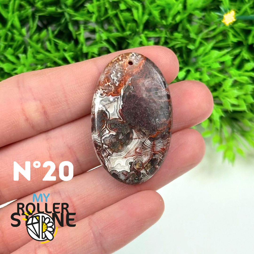 Pendentif Percé Agate Mexicaine 5A