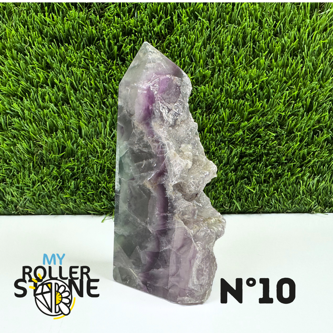 Pointes Pierre Rectangulaire Fluorite Arc-en-Ciel