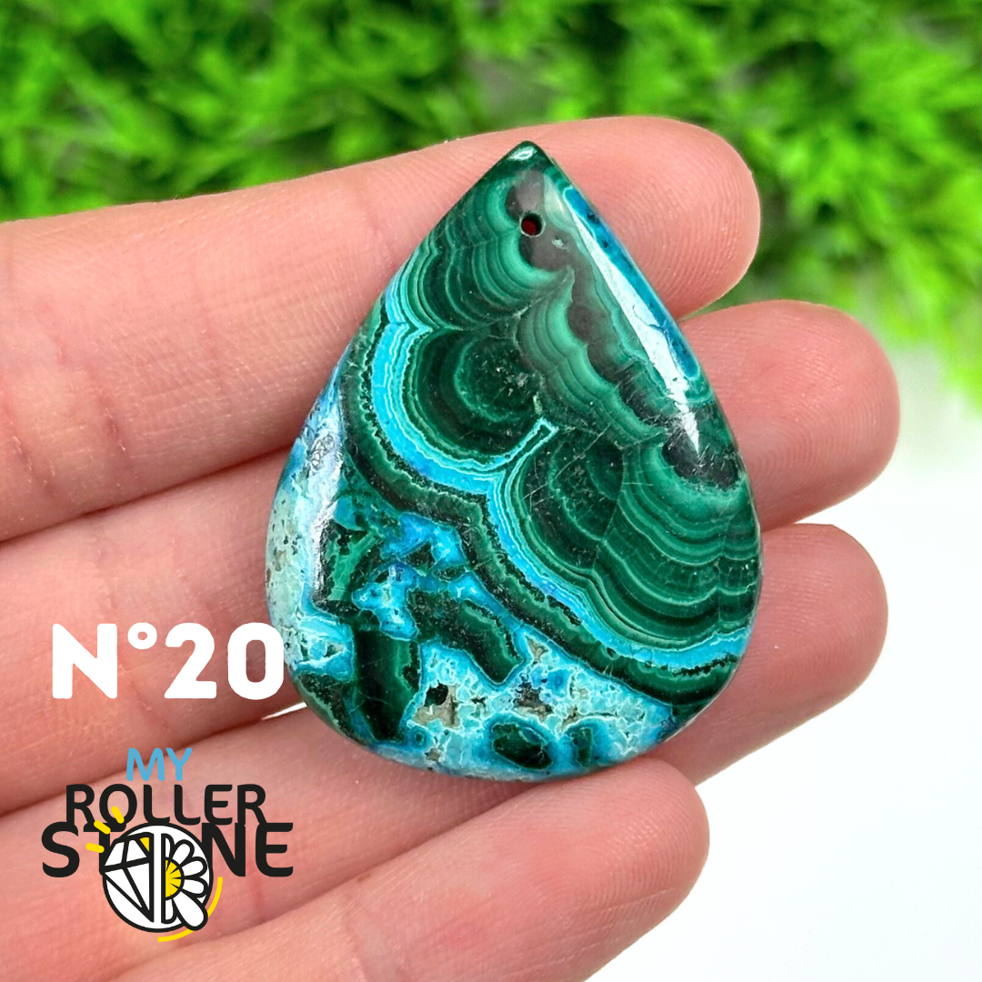 Pendentif Percé Malachite Chrysocolle 5A