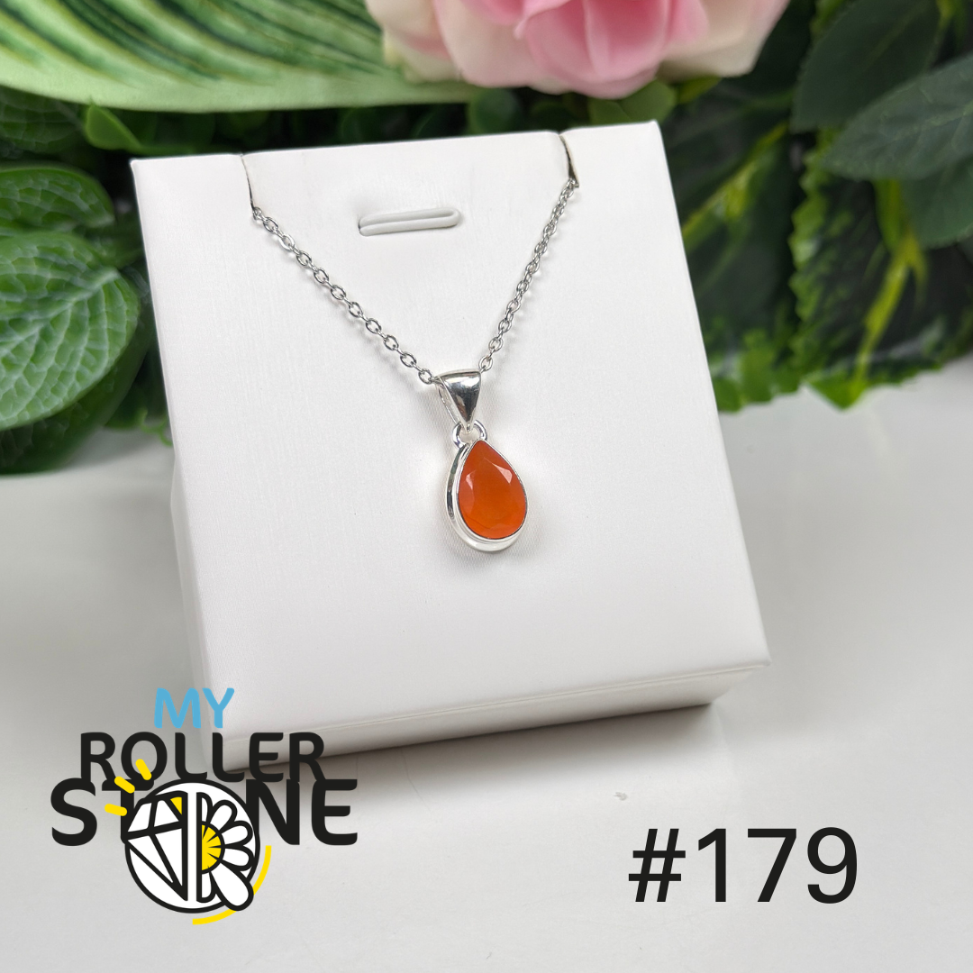 Pendentif argent cornaline facettée #P179