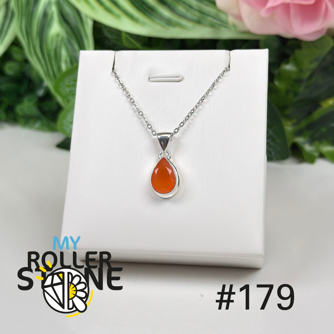 Pendentif argent cornaline facettée #P179