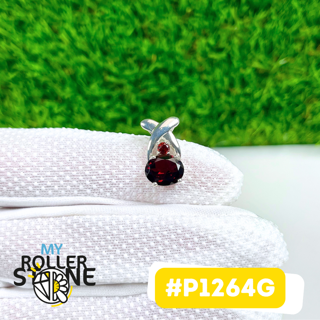Pendentif Grenat Argent 925 #P1264G
