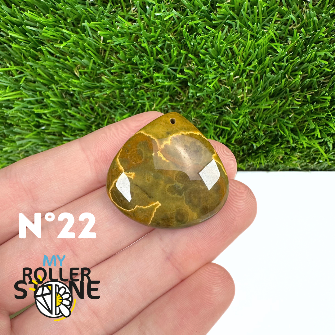 Pendentif Percé Jaspe Océan 5A