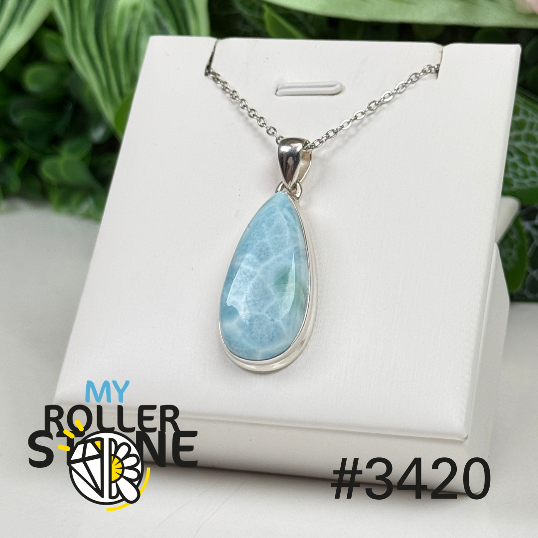 Pendentif argent larimar #3420