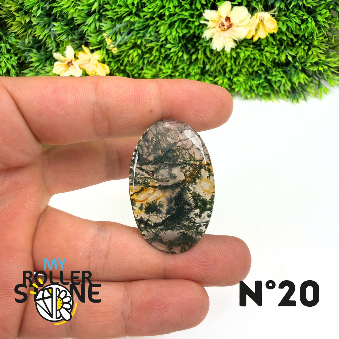 Pendentif Percé Agate Mousse Naturelle 5A