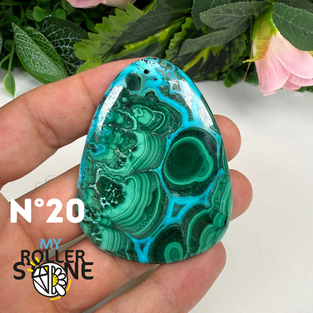 Pendentif Malachite Chrysocolle Percé 5A