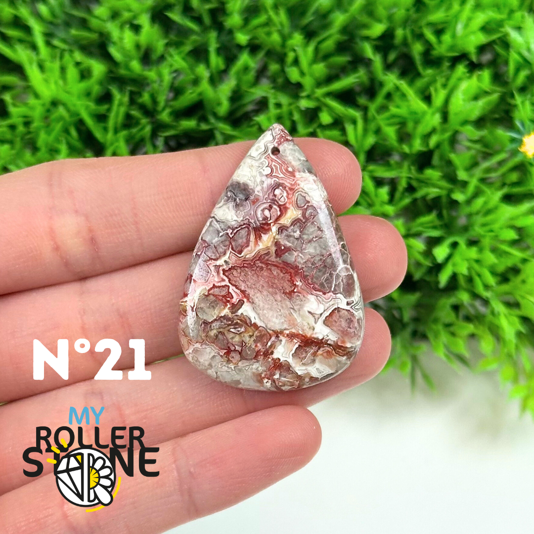 Pendentif Percé Agate Mexicaine 5A