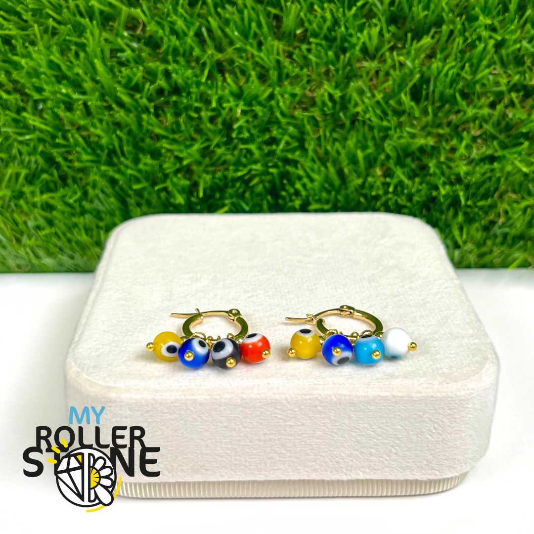 Boucles D'Oreilles Créoles œil Turc En Acier Inoxydable