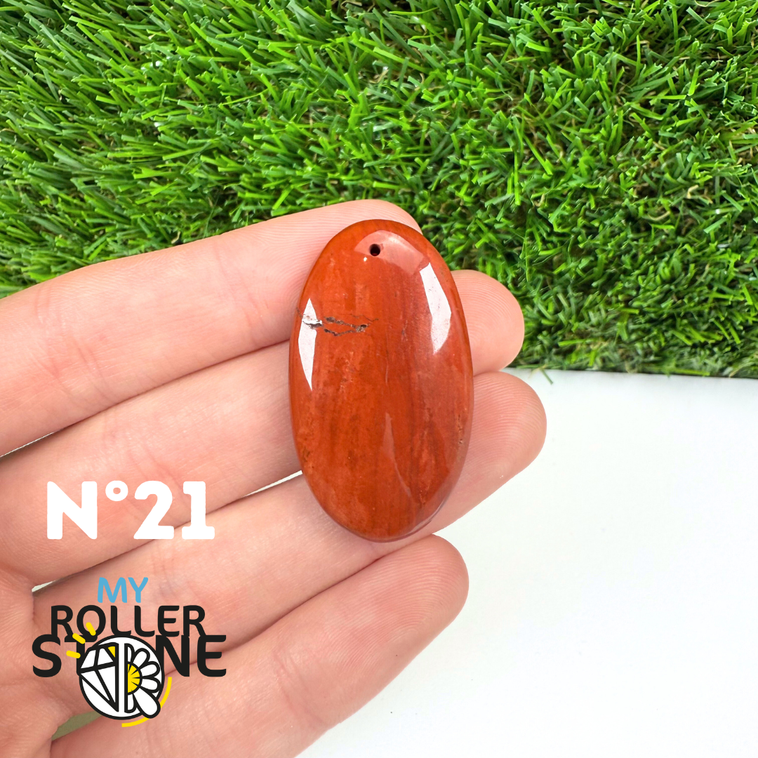 Pendentif Jaspe rouge 5A Percé