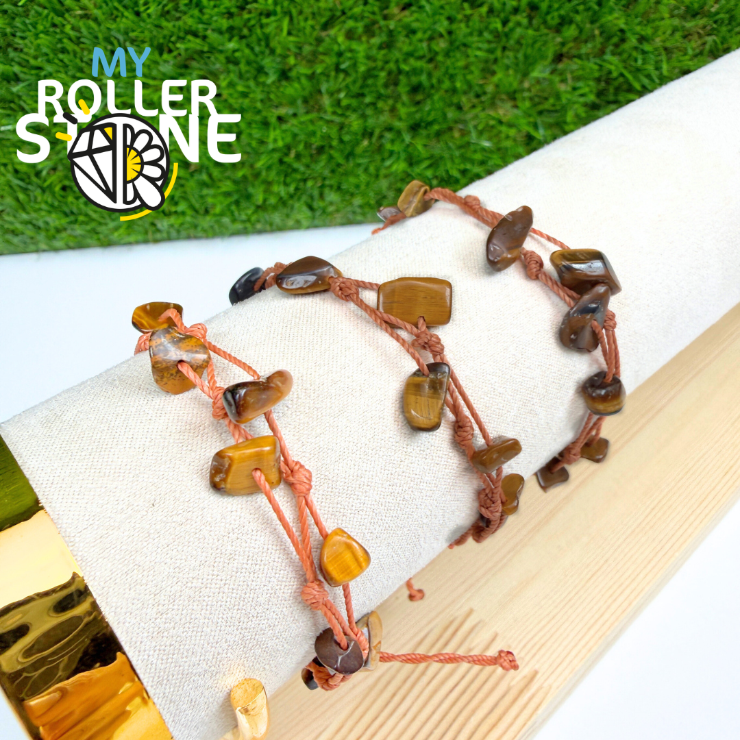 Bracelet Oeil de Tigre Cordon Ciré