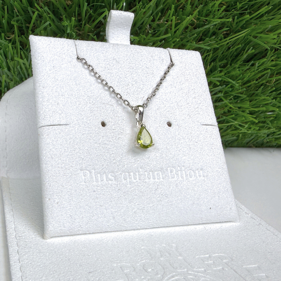 Pendentif Solitaire Péridot Poire