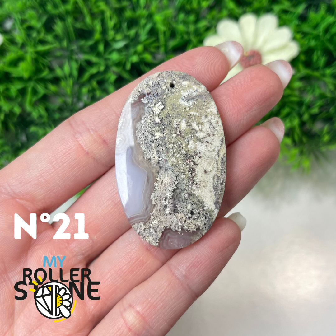 Pendentif Agate Mousse Indonésienne 5A Percé