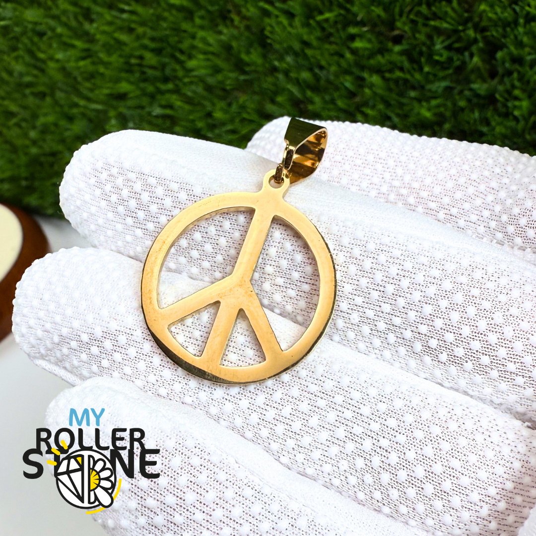 Pendentif Peace and Love acier inoxydable