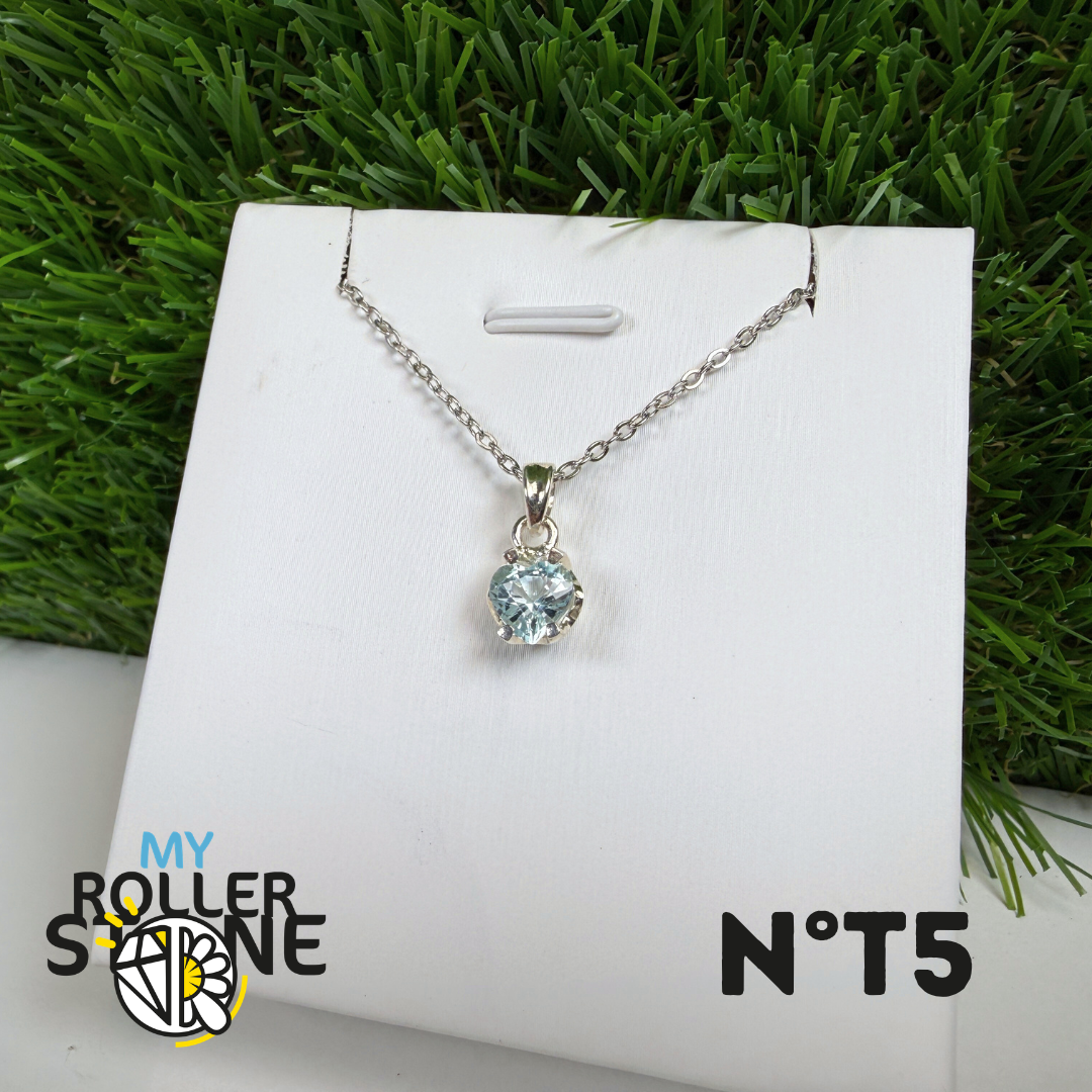 Pendentif Topaze Bleue Argent 925 #5